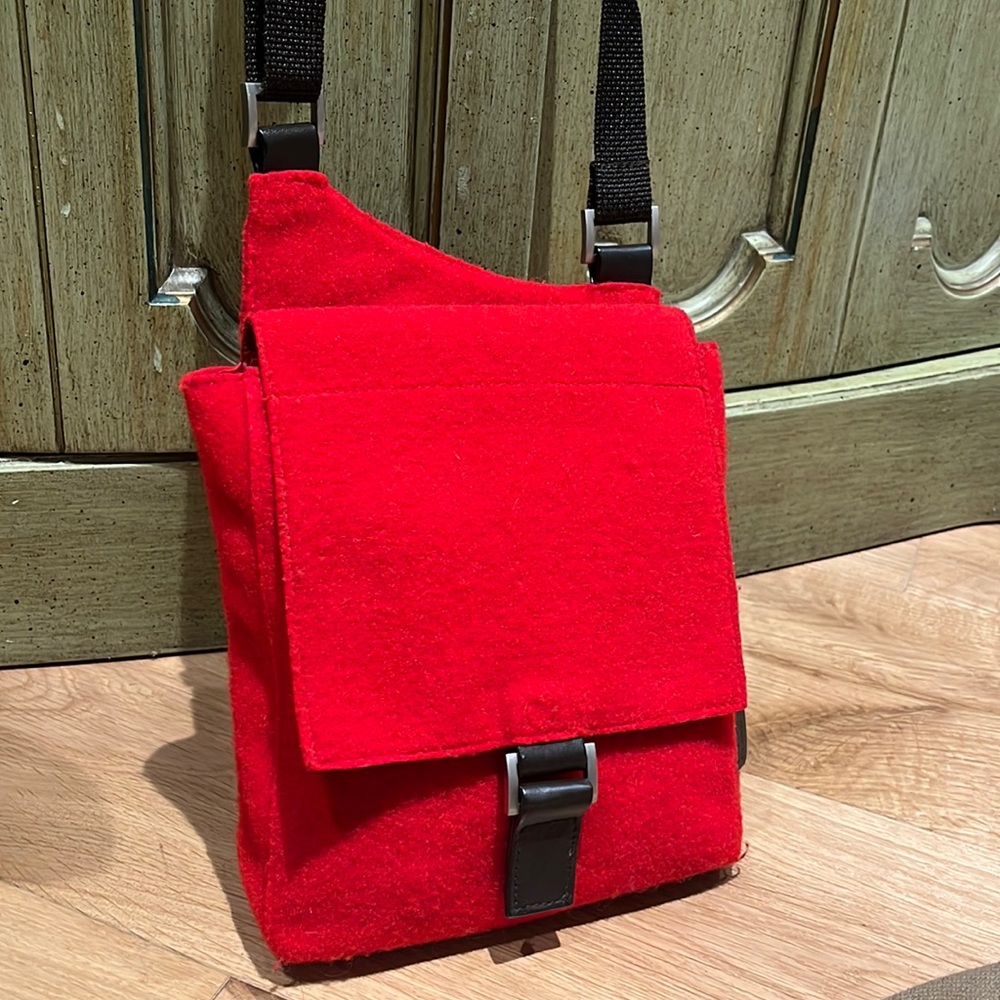 Red Felt Crossbody Bag